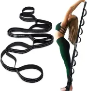 Premium Durable Stretch Straps With Loops, Non-Elastic Stretching Strap For Yoga