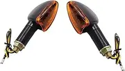 LED Indicator Blinkers Amber Lamp Accessories Motorcycle UN&IVE&RSAL Halogen Turn Signal Light 10mm Motorcycle Blinker Lamp For Ho&nd&a(2 Pcs-Long)