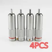 4PCS/Lot RCA Plug Rhodium Plated Phono Male Connector Audio Cable Adapters DIY