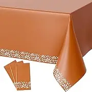 Oudain 4 Pack Mexican Fiesta Tablecloth Disposable Plastic Terracotta Table Cover for Mexican Cinco de Mayo Table Decor Wedding Birthday Party Decorations