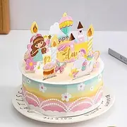 AUSWAY Cake Birthday Card for her, Happy birthday to you! Confetti Cake, Premium pop-up (Unicorn Rainbow Cake)
