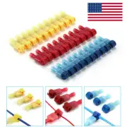 240/60Pcs T-Tap Splice Wire Connector Insulated Spade Electrical Crimp Terminals