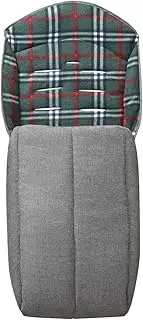 Aprica 2056214 Stroller Option, Footmuff Can be Used as Seat Liner, Suitable for All Seasons (Gray x Check Green)