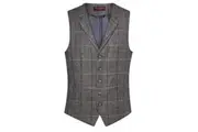 Brook Taverner Mens Memphis Waistcoat (Grey Brown Check) - UTPC3397