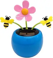 Solar Toy Sunflower Ornament - Dancing Flowers Solar Powered Car Dashboard Toy - Shaking Head Car Ornaments, Solar Powered Car Toy Dashboard Decor for Bedroom, Home, Desk