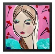 CORBELLIC EXPRESSIONISM 12X12 GARDEN MOM HANDMADE SIGNED COLORFUL ART PAINTING