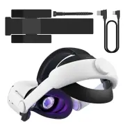 VR Head Strap Accessories with 3 in 1 Battery Holder Strap for Quest 2