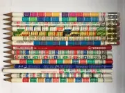 15 VINTAGE PENCILS WITH MULTIPLICATION TABLES: BOHEMIA, SCHWAN, LYRA, FABER, etc
