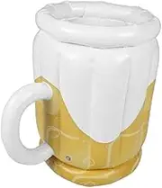 1PC Inflatable Beer Ice Bucket Durable PVC Cooler for Outdoor Parties Pool Bbqs Beach Weddings Reusable Yellow White Serving Container Keeps Drinks Cool for Hours
