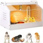Heater Breeding Box Brooder for Poultry/Reptile/Parrots with Heating Lamp, Warms Up to 20 Newborns Chicken (S)