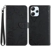 Pu Leather Flip Cover For Xiaomi Redmi 12 5g/poco M6 Pro 5g, Wallet Stand Case With Wrist Strap