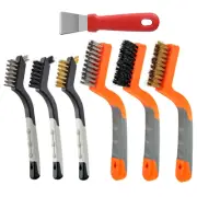 Wire Brush Set 6PCS, Nylon/Brass/Stainless Steel Bristles Brush, Small Cleani...