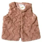 Mud Pie Faux Fur Vest Girls 2T 3T Pink