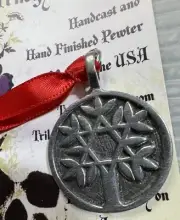 TREE OF LIFE STAR OF DAVID Pewter Christmas ORNAMENT