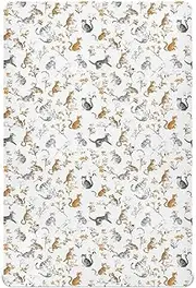 Crib Fitted Sheet for Baby Girls and Boys Soft Nursery Bed Sheet for Standard Size Crib Mattress 52x28in Aesthetic Toygercats
