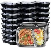 50 Pack 32 OZ Meal Prep Container, Food Storage Containers with Lids, Bento Boxes, Reusable Plastic Lunch Box, BPA Free Take-Out Box Microwave Dishwasher Freezer Safe