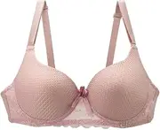 [Generic] Women’s Push Up Bra Floral Lace Breathable Mesh Underwire Bra Lift Up Everyday Bra