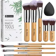 BS-MALL Makeup Brush Set 11Pcs Bamboo Synthetic Kabuki Brush Set Foundation Powder Blending Concealer Eye shadows Blush Cosmetics Brushes with Organizer Bag & Makeup Sponge…