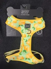 NEW SASSY WOOF ADJUSTABLE DOG HARNESS SIZE LARGE Yellow LEMON