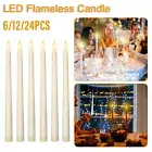 Flameless Taper Candles Light Battery Operated LED Long Candle Lamp Party Decor