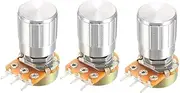 XYWHPGV 3Pcs 100K Ohm Variable Resistors Single Turn Rotary Carbon Film Taper Potentiometer with Knobs(e7f8d ba355 c391f 36506 37917 65105