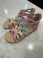 Girls Tie Dye Gladiator Zip Sandal, Size 2