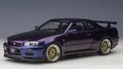1:18 for AUTOART for Nissan for Skyline for GT-R for R34 for V-Spec II w/ purple