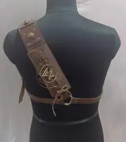 Leather 4mm strong Baldric Shoulder Belt for Long Sword Claymore Belt Frog