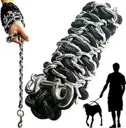 Dog Leash Metal Leashes with Pet Collar Training Walking Leads Heavy Duty Anti Bite Chain Rope with Pet Collar Hook for Medium and Large Dogs (x-Large)