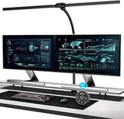 EYOCEAN Desk Lamp, Double Head Desk Lamp, Clampable, 24 W 80 cm Daylight Lamp Desk with Remote Control, Dimmable Monitor Lamp, Office Table Lamp, Eye Protection Screen Lamp