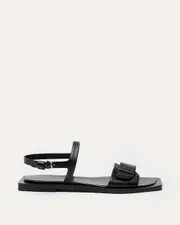 Want Les Essentiels Holton Smooth Leather Flat Sandal in Black at Nordstrom, Size 36