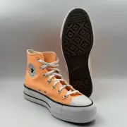 Converse Chuck Taylor Lift Hi Peach Beam Orange Platform Shoes A03052F Size 8.5