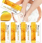 Foot Spa Pedicure, Foot Care Foot Soak with Foot Soak Salt Pedicure Scrub Foot Cream and Lotion Pedicure Spa Foot Care Set Mango Scent