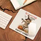 Scarecrow kisses Halloween fall square mouse pad