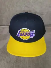 Los Angeles LA Lakers Mitchell & Ness SnapBack Adjustable Black & Yellow Hat Cap