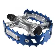 SE Bikes Bear Trap Alloy Pedals 9/16" Boron Steel Axle W/ Reflector Silver/Blue