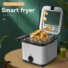 with Basket Oven Adjustable Thermostat Grill Deep Fryer Electric Pot Frying Pan
