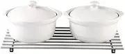 Large Heat Resistant Stainless Steel Trivet Pot Pan Stand Rack 50x28 cm, Kitchen Counter Top Pot Holder, Worktop Saver, Dining Table Trivets for Hot Dishes, Bowls, Utensils, Wood Stove Trivet Runner