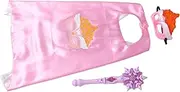 HONMEET 3pcs Dress Up Cape with Glow The Dark Mask Illuminating Wand for Halloween Birthday Parties and Imaginative Play Princess Costume Accessories