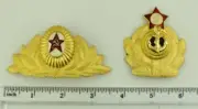 2 Soviet Russian Russia Officer Hat Badges Army Navy