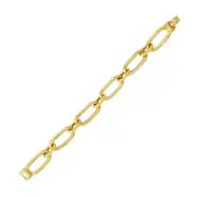 14k Yellow Gold 7.5" Italian Cable Oval PAPERCLIP Link Chain Bracelet 12.5gr
