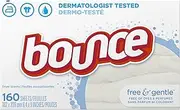Bounce Fabric Softener Dryer Sheets, Free & Gentle, 160 Count - Packaging May Vary