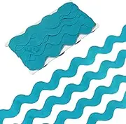 uxcell Rick Rack Trim, 10 Yard 25mm / 1 Inch Wave Bending Fringe Trimming Ribbon for Sewing/DIY Crafts/Clothes/Decoration, Polyester RIC Rac Trim [Light Blue]