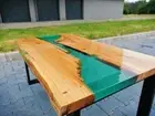 Epoxy Resin Walnut Wood Table Top Custom Order For Garden Coffee Table Top