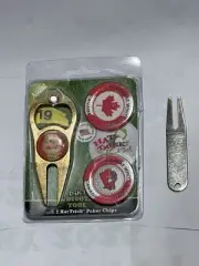 NEW Hat Trick 6-in-1 Divot Tool w/2 Chip Marker Set Canada Logo & Pride Divot