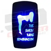 On/Off Rocker Switch Blue LED Backlit "This Switch Turns Something on" UTV, Auto