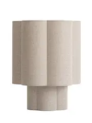 Astrid 1 Light Scalloped Table Lamp in Natural Linen