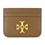 TORY BURCH ELEANOR 雙T金字LOGO卡片夾-棕