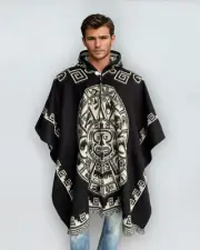 Alpaca Poncho with Hood | Soft and Comfortable Wool | Maya Design | Handcrafted