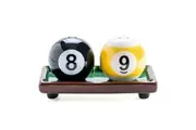 Billiard Pool Balls Table Salt and Pepper Shakers Set